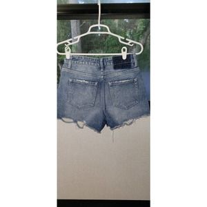 Flying monkey distressed jean denim shorts